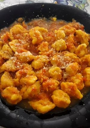 Una foto de Ñoquis de calabaza