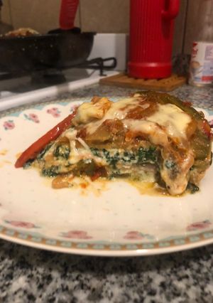 Una foto de Lasagna de berenjenas, espinaca, ricota y jamón 😊