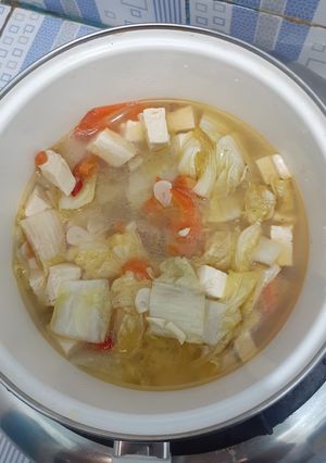 Foto resep Kuah sawi putih wortel + tahu