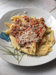 Una foto de Pasta con Carne tipo Boloñesa