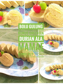 Foto resep Bolu Gulung Kukus Greentea Selai Durian Lembut