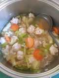 Sop bola bola ayam jamur es