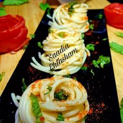 A picture of Spicy Qeema Spaghetti 🍝.