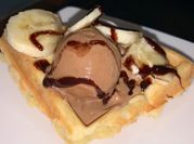 Una foto de masa para waffle