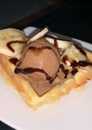 Una foto de Masa de un riquísimo waffle 🧇 😍