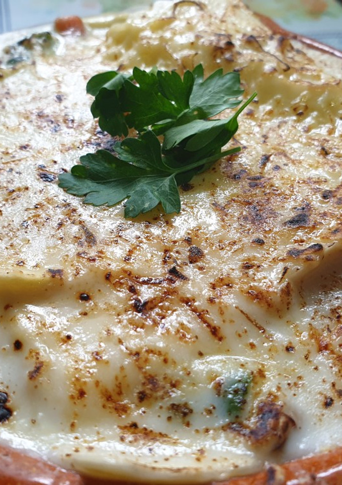 Una foto de Lasaña de verduras y quesos