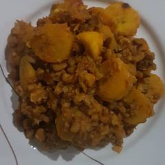 Beans and plantain porridge A picture of Beans and plantain porridge.