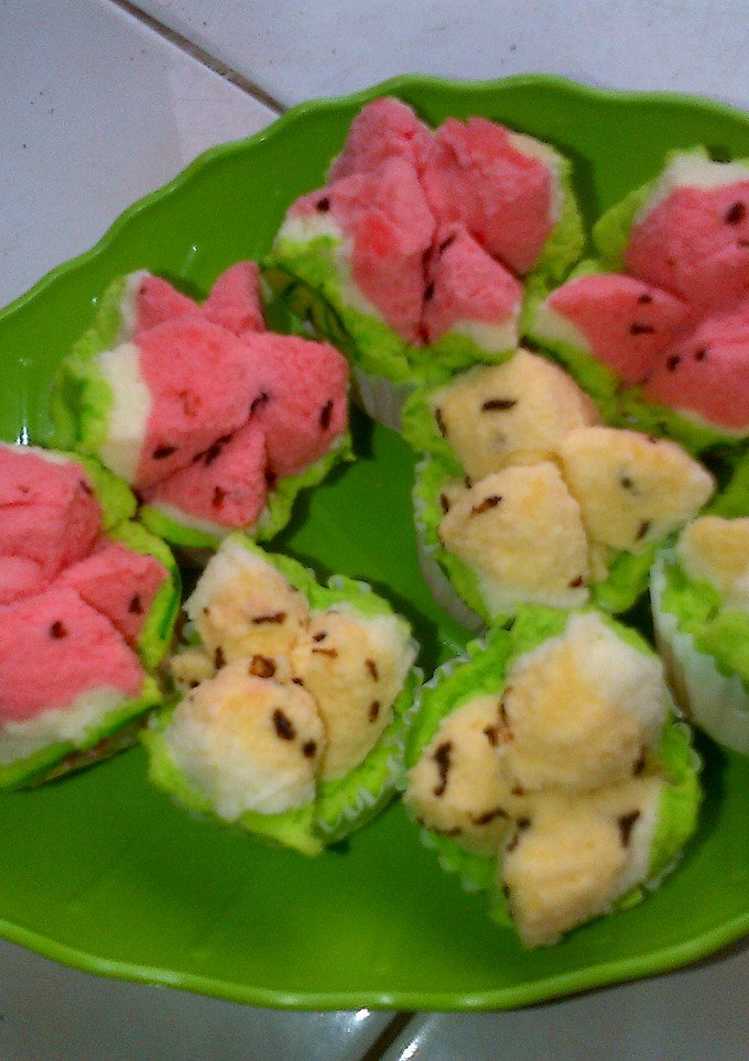 Foto resep Bolu Kukus Semangka(Tanpa Soda, Anti Gagal, 1 telur)
