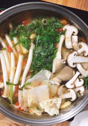Hình của món Lẩu nấm chay.