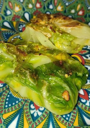 A picture of Paneer Stuffed Cabbage Roll.