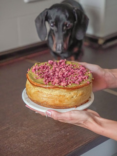 Una foto de Cheesecake de pistacho