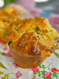 Muffins aux petits pois et cabecou