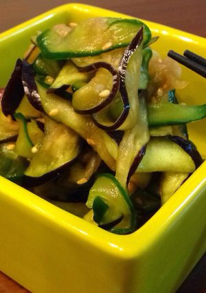 A picture of ☆Easy☆ Quick Pickled Eggplant and Cucumber.
