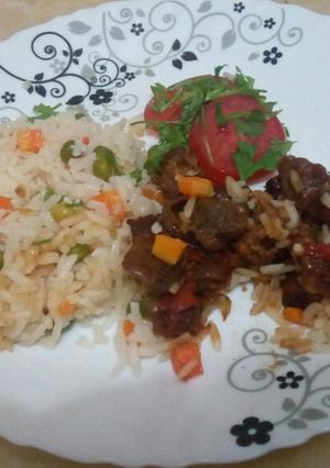 A picture of Mixed Rice & Dry Beef.