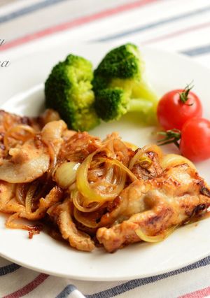 A picture of Tender Ginger Pork with Thinly Sliced Pork Loin.