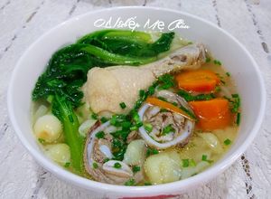 Hình của món Nui gà đơn giản.