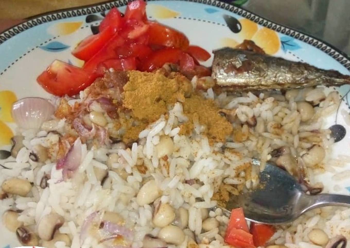 Rice &beans with fish