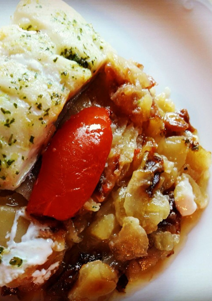 Una foto de Bacalao al horno