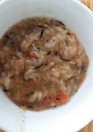 Hình của món Cháo gà rau củ cho bé.