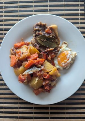 A picture of Hearty Pork Shoulder Stew with Root Veg.