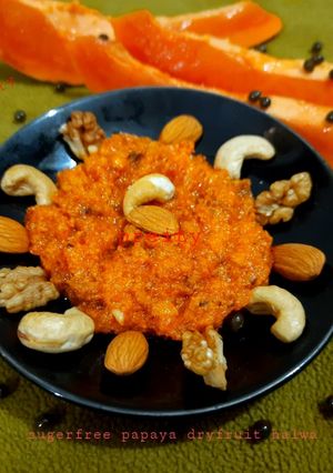 પપૈયા ડ્રાયફ્રુટ હલવો (Papaya Dryfruit Halwa Recipe In Gujarati) રેસીપી મુખ્ય ફોટો