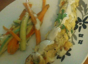 Una foto de Pechuga de pollo rellena