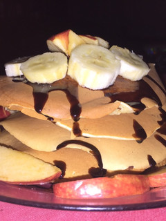 Una foto de Panqueques americanos de coco