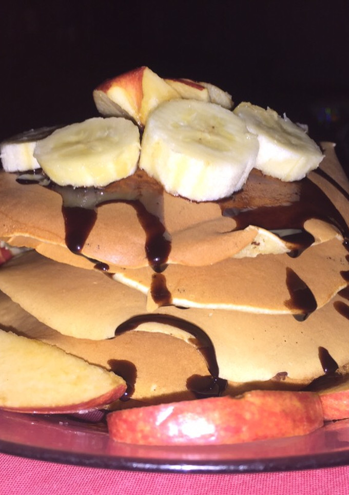 Una foto de Panqueques americanos de coco