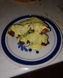 Alitas con salsa bechamel de mostaza
