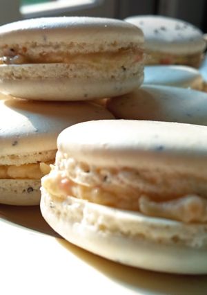 Une photo de Macarons à la mousse de crevettes
