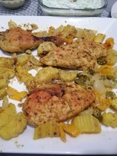 صورة لوصفة الدجاج المشوي باللبن والزنجبيل والزعتر