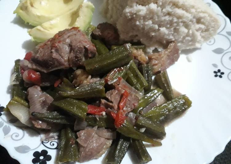 Recipe: Appetizing Okra mixed with meat