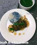 Beefsteak sốt tiêu đen cho bé 1Y