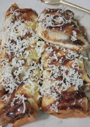 Foto resep Roti gulung pisang coklat