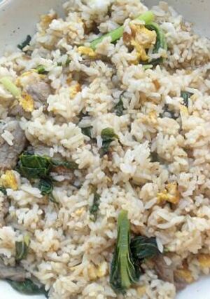 A picture of Chinese Beef Fried Rice.