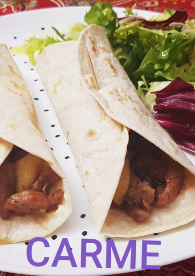 Una foto de Fajitas de cerdo agridulce