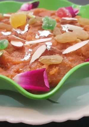 A picture of Pumpkin Halwa Recipe or Kaddu Ka Halwa.