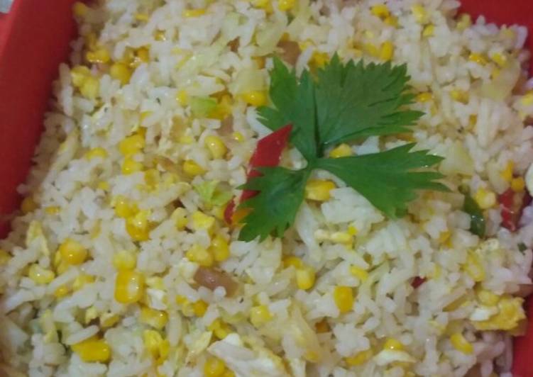 Langkah Mudah untuk Menyiapkan 4 Nasi goreng jagung 🌽 Anti Gagal