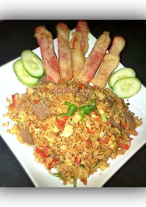 Foto resep NASI GORENG simple + SOSIS goreng tepung