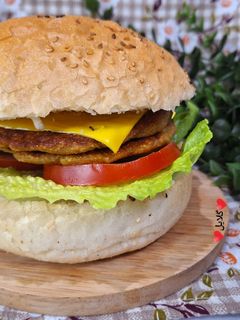 عکسی از دستور برگر مرغ و قارچ 😋