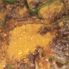 A picture of Bharva Mirchi with ghiya.