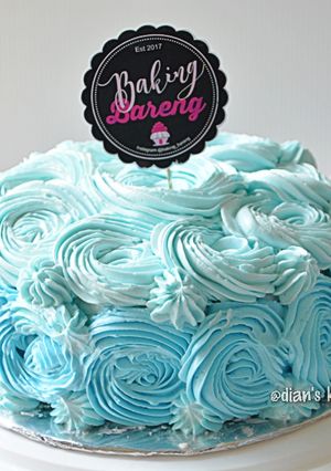 Foto resep Ombre Rosette Birthday Cake (3 bahan saja)