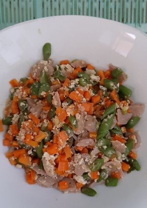 Foto resep Orak Arik Sayuran, Bakso, Telur
