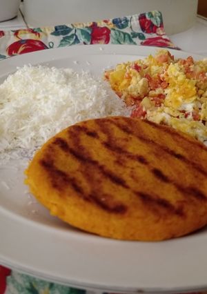 Una foto de Arepas de Auyama (calabaza)