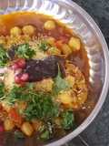 Aloo tikki and kabuli chana chat