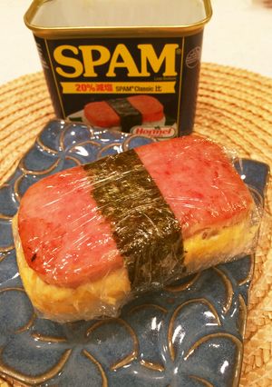 A picture of Easy Spam Musubi.
