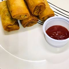 A picture of Chicken spring rolls.