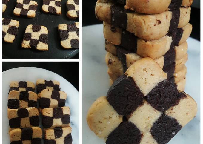 Checkerboard Cookies (Eggless & Whole Wheat Flour)