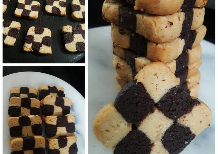 Checkerboard Cookies (Eggless &amp; Whole Wheat Flour)