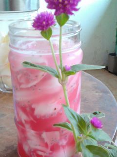 Foto resep Es kelapa muda selasih #edisi sirup buah naga